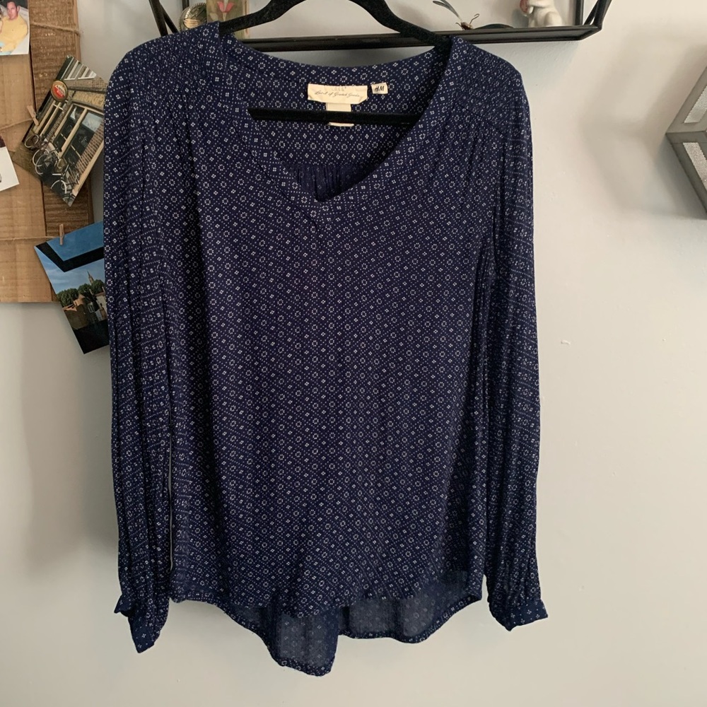 Long Sleeve Flowy Blouse